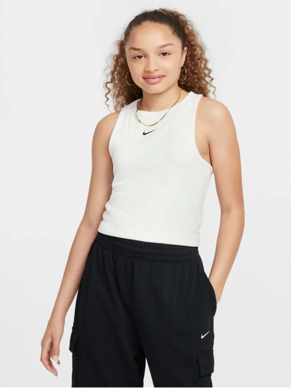 Nike Sportswear White Girls' Ribbed Tank Top